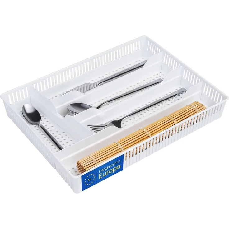 KONZEPT Schubladeneinsatz Besteckkasten für Schubladen - Praktischer Schubladen Organizer Küche (31x23x4,5cm), Besteckschublade Einsatz für optimale Küche Aufbewahrung