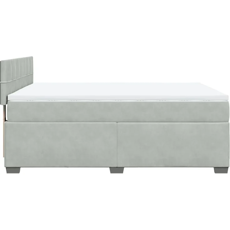 vidaXL Boxspringbett mit Matratze Hellgrau 160x200 cm Samt 3286354 – Bild 9