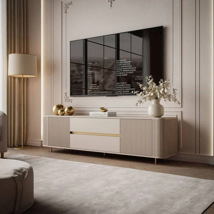 Lookway TV-Schrank MIRAGE GOLD 180 cm mit geriffelten Fronten – Bild 2