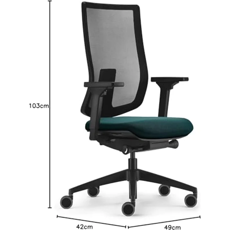 Sedus, se:do PRO Light 2, ergonomischer Bürostuhl, Netzmembran, Petrol, höhenverstellbar – Bild 4