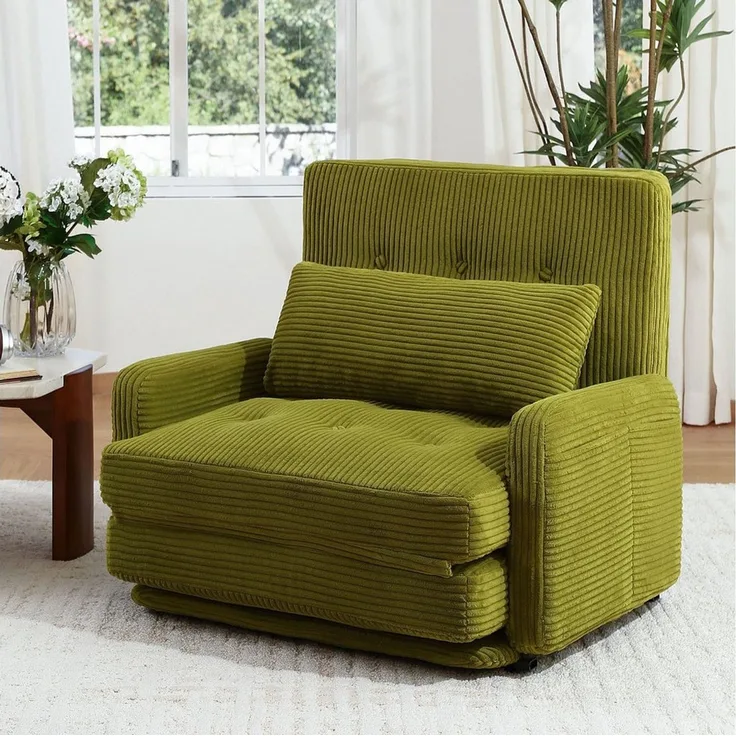 HomeMiYN Schlafsofa Schlafsessel 2-Sitzer mit Schlaffunktion, Klappsessel Bodensofa, Schlafsofa Loveseat, Bodensofa Klappsofa 2-Sitzer mit Schlaffunktion