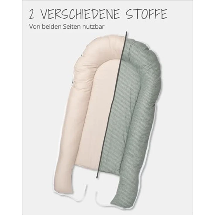 ULLENBOOM Babynest - 100% OEKO-TEX Materialien & Made in EU, Blätterzauber - Babynestchen Neugeborene aus kuscheliger Baumwolle, Ideal als Reisebett & Kuschelnest geeignet – Bild 5