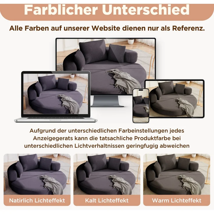 Schlafsofa 173x176 cm in Schwarz, klappbar mit 3 Kissen und Cordstoff – Bild 9