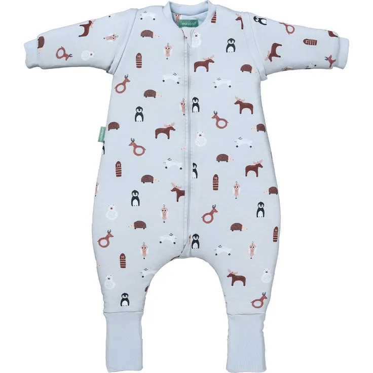 molis&co. Baby-Schlafsack mit Füßen, abnehmbare Ärmel und Socken. 2.5 TOG. Ideal für die Übergangszeit und den Winter. 100% Baumwolle (Oeko-TEX 100). (Winter Animals, 80 cm (2 Jahre))