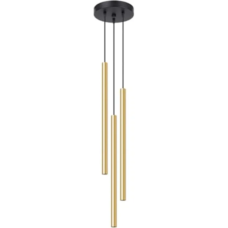 Sollux Lighting Pendelleuchten Pastelo 3P, moderne Deckenleuchte in glanzgold, 3 Lichtquellen, minimalistisch