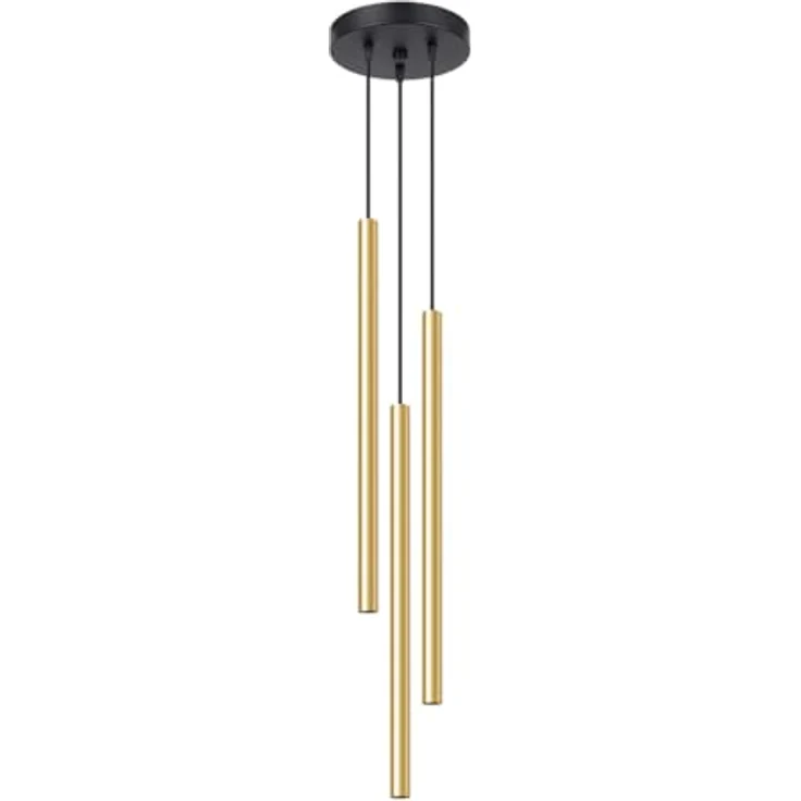 Sollux Lighting Pendelleuchten Pastelo 3P, moderne Deckenleuchte in glanzgold, 3 Lichtquellen, minimalistisch – Bild 1