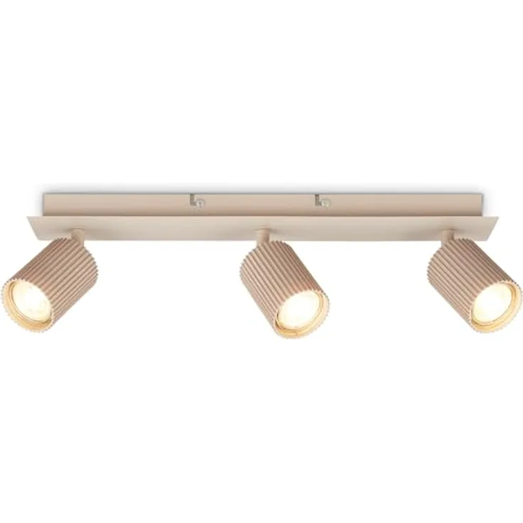 BRILONER 3-flammige Deckenlampe schwenkbar, GU10 Fassung max. 9W, Beige, moderne Deckenleuchte für Wohnzimmer, Schlafzimmer, Küche, 45 cm