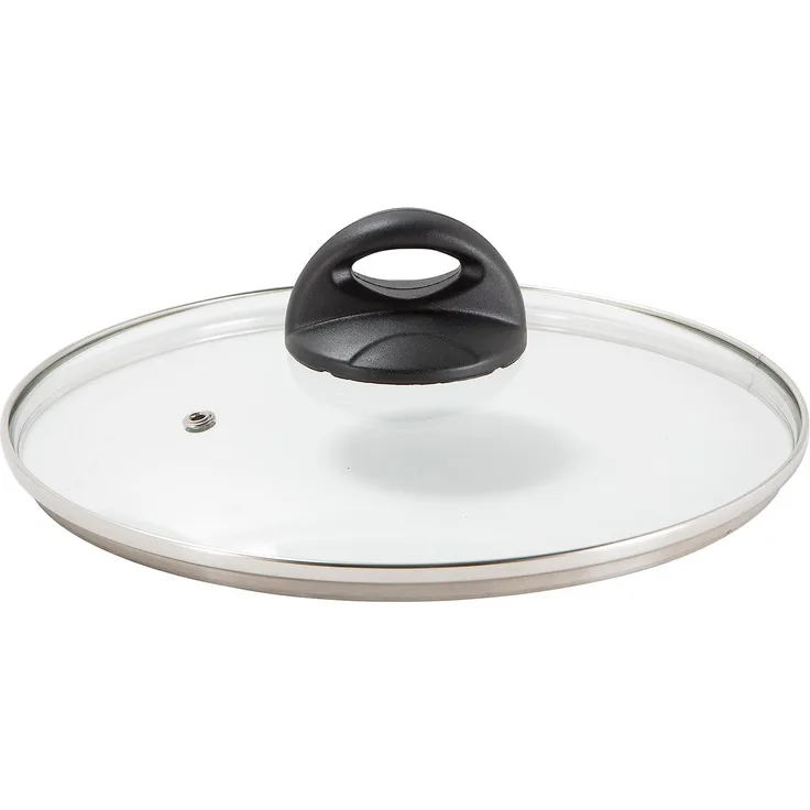 Barazzoni 84913502803 Deckel 28 cm, in Glas und Stahl für Linea granitica, schwarz Salz