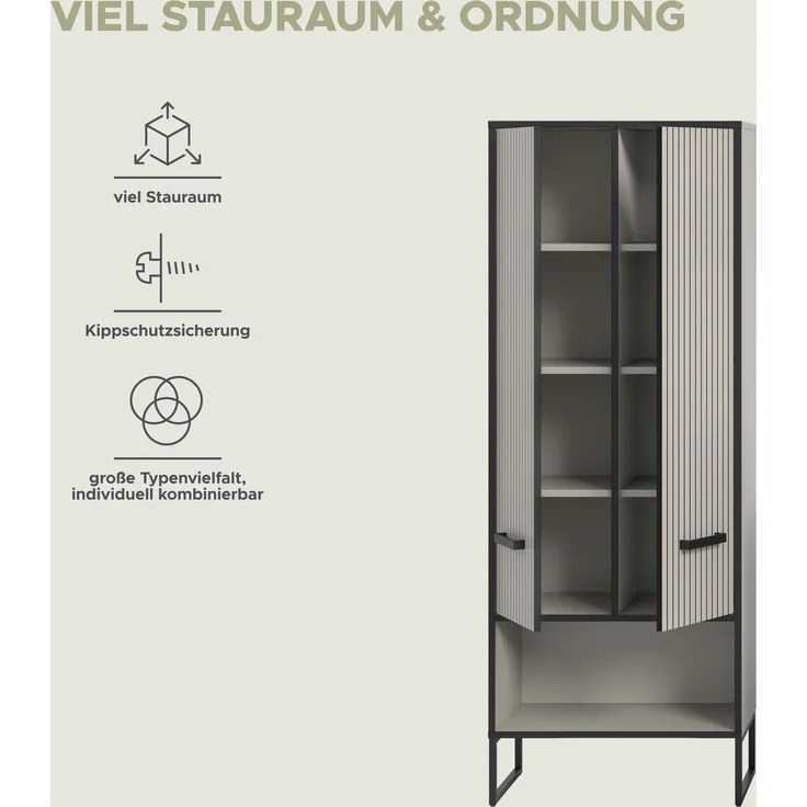 Waschbeckenunterschrank (B/H/T: 80x63x36 cm) in Kaschmir Nachbildung – Bild 10