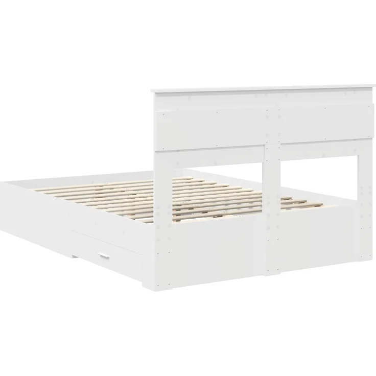 vidaXL Bettrahmen mit Kopfteil Weiß 160 x 200 cm Holzwerkstoff 3409966 – Bild 9