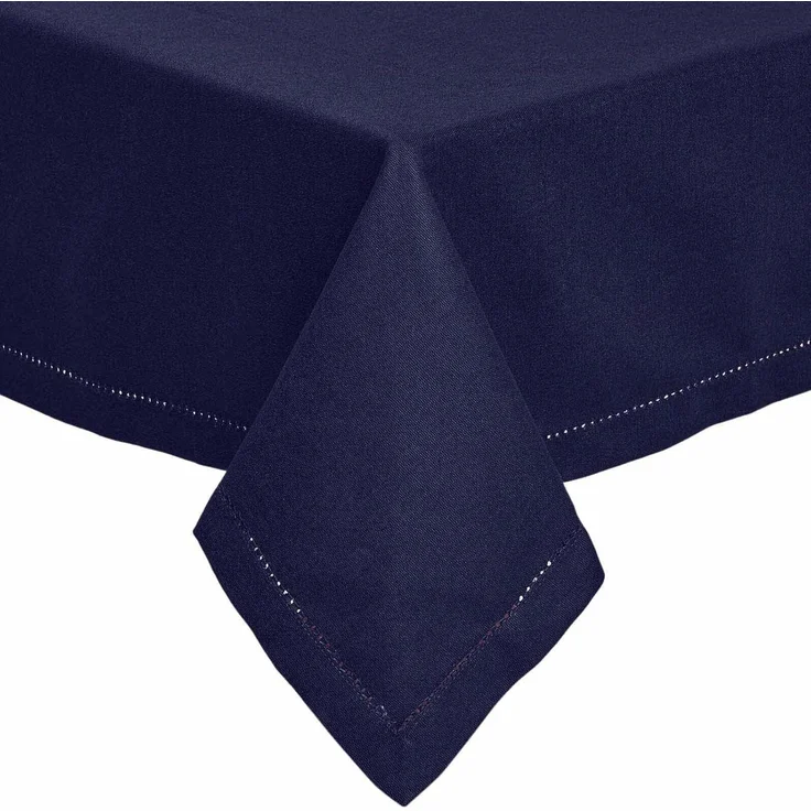 Homescapes Tischdecke Tischdecke dunkelblau – 137 x 137 cm, 100% Baumwolle (1-tlg)