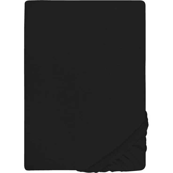 biberna Jersey-Elastic-Boxspring-Spannbetttuch 0077640, schwarz, 1x 140x200 cm - 160x220 cm