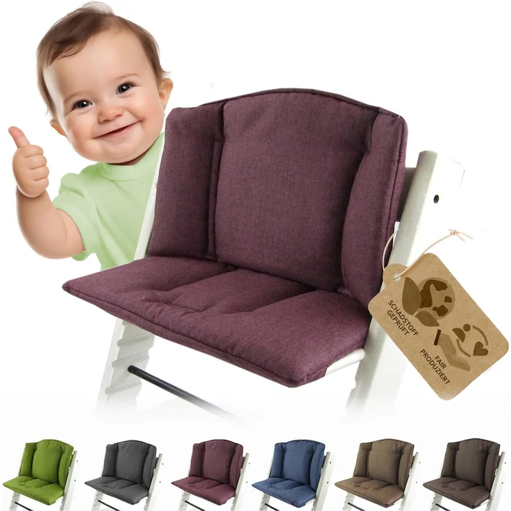 Ersatzbezug Sitzkissen kompatibel mit Stokke Tripp Trapp (meliert bordeaux) | Bezug Kissen-Set Sitzverkleinerer, Mod. 1