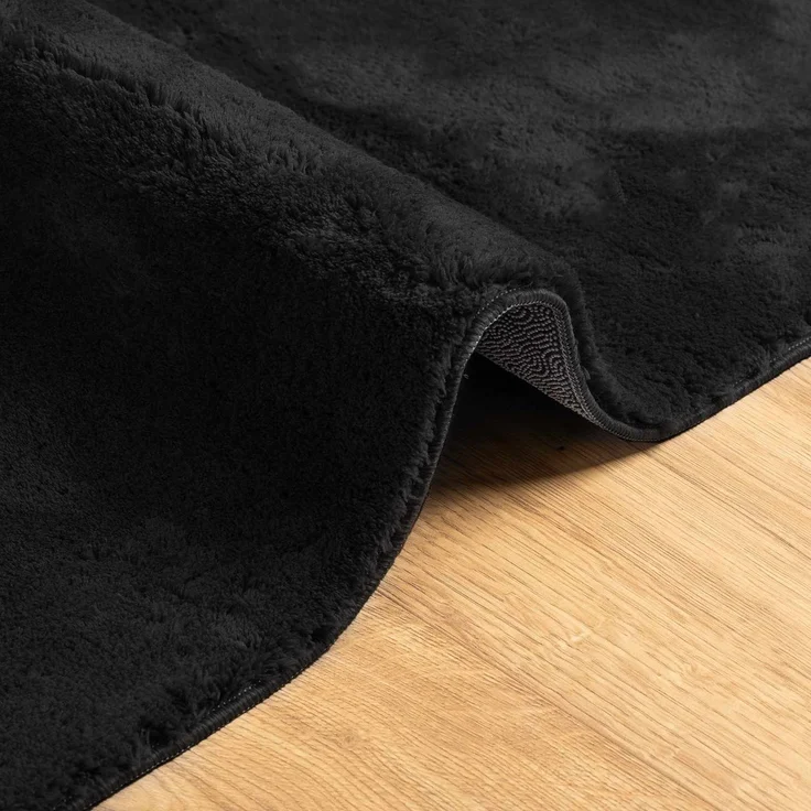 vidaXL Mittlerer Flor weicher und waschbarer Teppich HUARTE Schwarz 42022511 – Bild 6