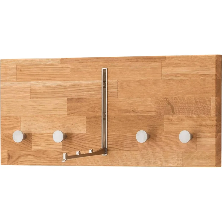 MSZ Design Wandgarderobe Hakenleiste KIRSA 50 cm Wildeiche massiv geölt Natur 50x2,5x22 cm – Bild 3