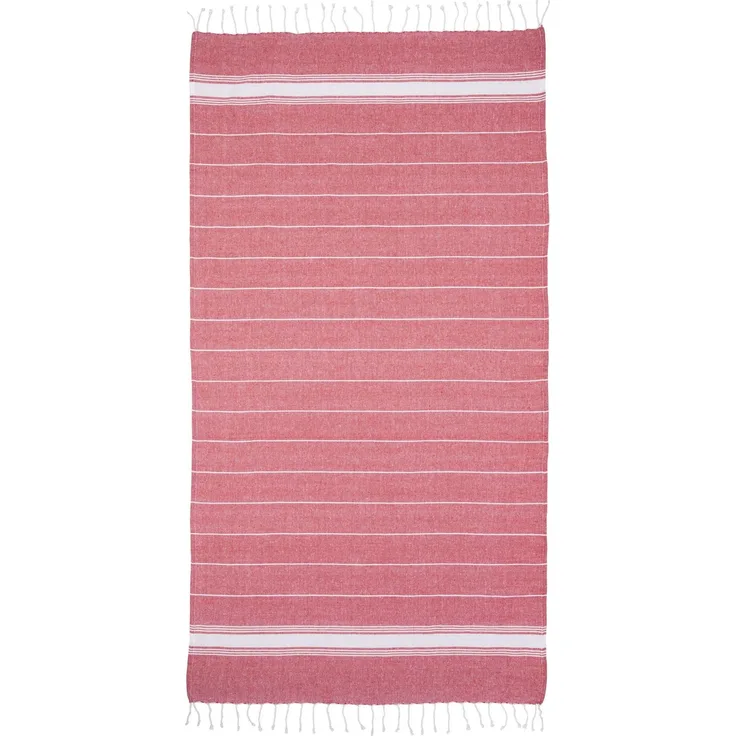 Pareo Futa Strandtuch 90x170 cm – Hamamtuch mit Fransen Rot