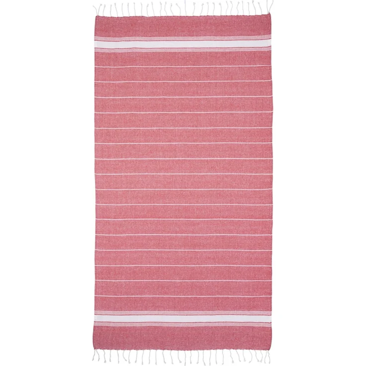 Pareo Futa Strandtuch 90x170 cm – Hamamtuch mit Fransen Rot
