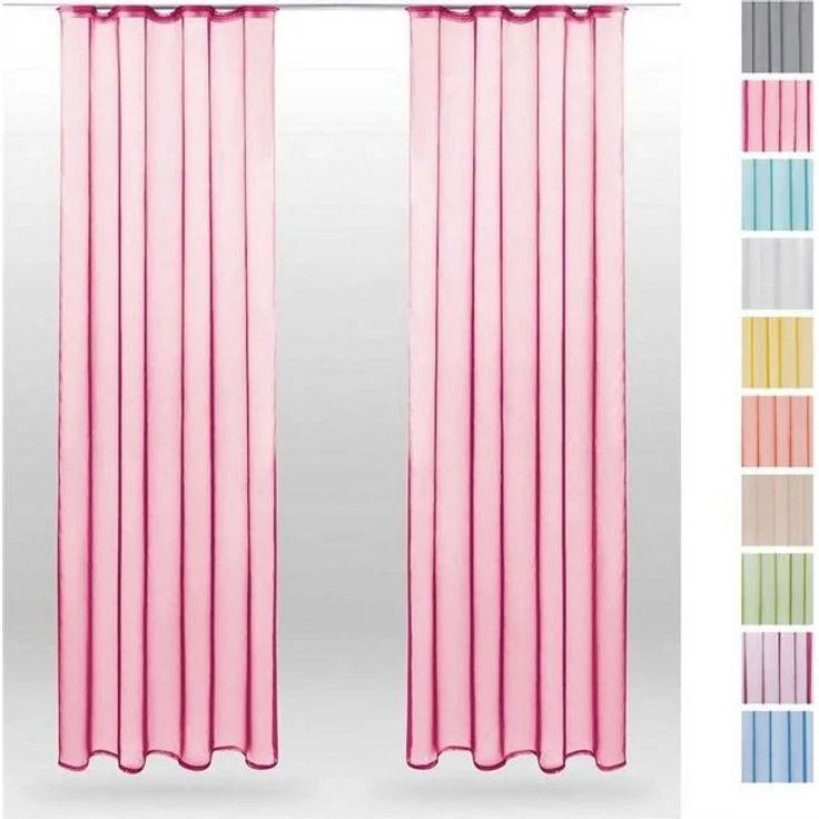 Bestlivings Vorhang (2 St), Kräuselband, transparent, Voile, Gardinenset "Transparent" mit Universalband – Bild 4