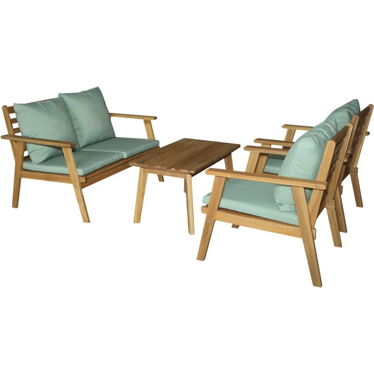 Primaster Loungeset Lovina 4-teilig Gartenmöbel Set Holz Gartenlounge Sitzgruppe