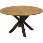 DEGAMO Gartentisch MADEIRA, 130cm rund, Metall anthrazit, Tischplatte Akazie geölt