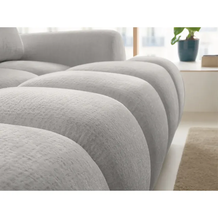 Vente-unique - FARNETA Sofa Stoff Grau - B 177 cm x H 86 cm x L 280 cm – Bild 6