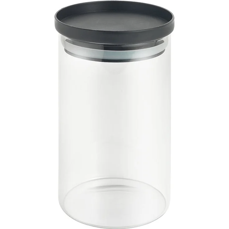 METALTEX 187214000 Aroma Line Vorratsglas rund 1000 ml aus Borosilikatglas, Deckel mit Silikondichtung, stapelbar – Bild 1