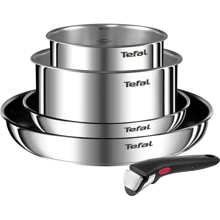 Tefal Ingenio Emotion 5-tlg. Topf und Pfannenset abnehmbarer Griff, stapelbar, platzsparend, Topfset Induktion mit Titanium 2X Antihaftversiegelung, einfache Handhabung und Reinigung, L897S5: Tests, Infos & Preisvergleich