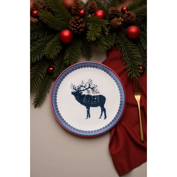 Hermia Concept 'Tile Deer' Dessertteller-Set (6-teilig), Mehrfarbig, 19,3 x 19,3 x 2 cm – Bild 1