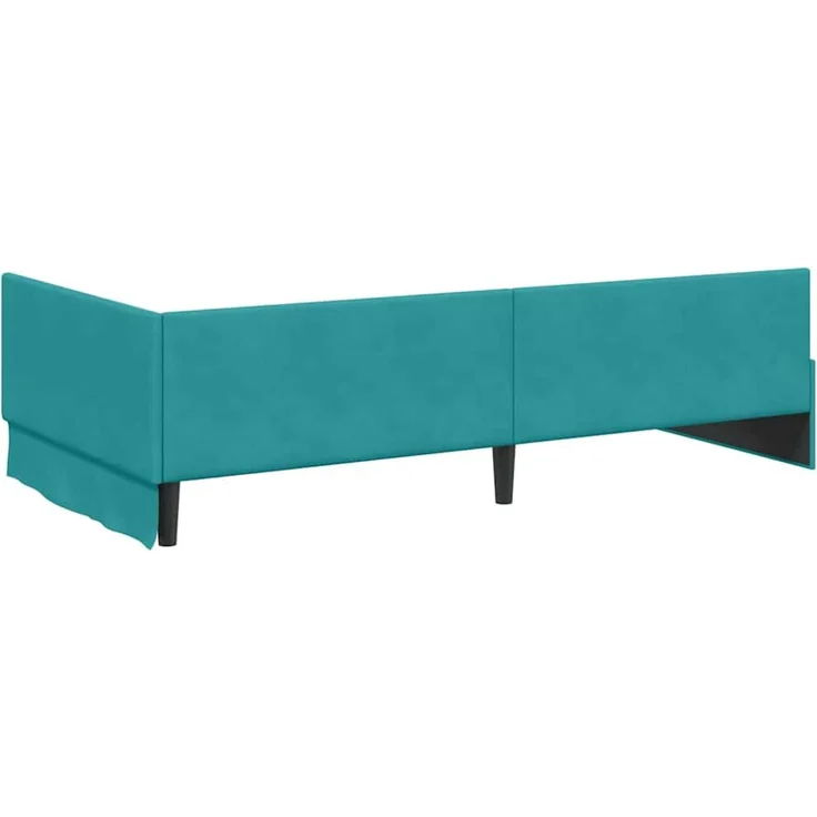vidaXL Eckbettgestell mit Matratze Sonstiges 2 pcs Türkis Samt 3393622 – Bild 9