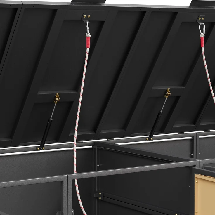Mülltonnenbox, Mülltonnenverkleidung, 120L 240L, wetterfest, Container, Abfallbehälter, Tonnenhaus, Gartenbox, abschließbare Müllbox (4 Tonnen) – Bild 10