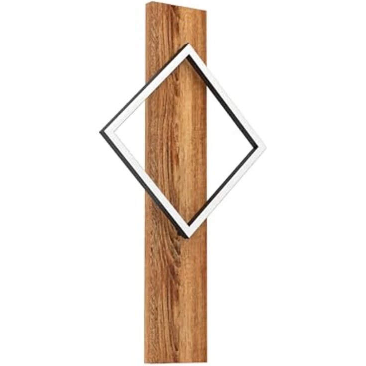EGLO LED Wandlampe innen Boyal, Wandleuchte mit Holzbalken, Flurlampe Wand aus einem rustikalem Holz und schwarzem Metall, Wandstrahler FSC zertifiziert, warmweiß, 56 cm – Bild 2