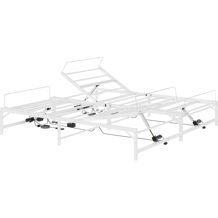 vidaXL Elektrisch verstellbares Bettgestell Weiß 193 x 200 cm Stahl 3438637 – Bild 2