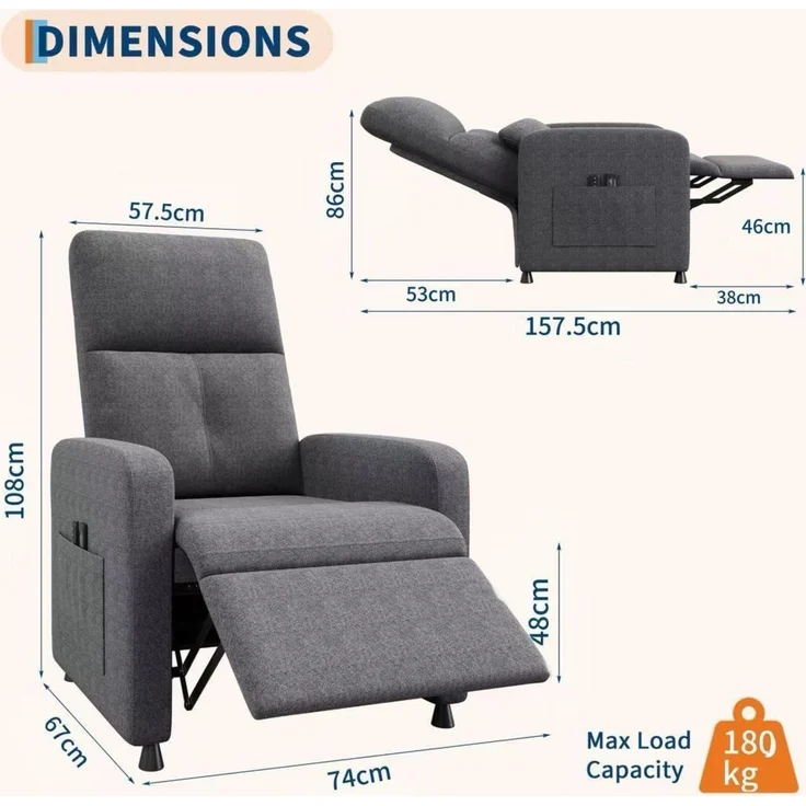Elektrischer Fernsehsessel mit Massage und – Bild 2