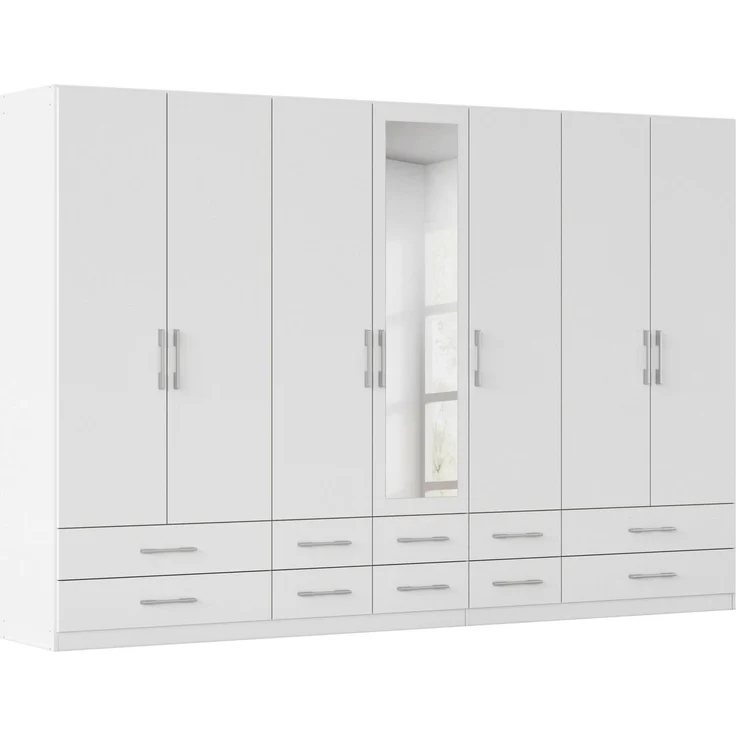 rauch Kleiderschrank Schrank Garderobenschrank Mehrzweckschrank Schlafzimmer HERSBRUCK (3 verschiedene Ausstattungen BASIC/CLASSIC/PREMIUM (inkl. SOFT-CLOSE) mit großzügigen Schubladen sowie Spiegeltüren MADE IN GERMANY – Bild 1