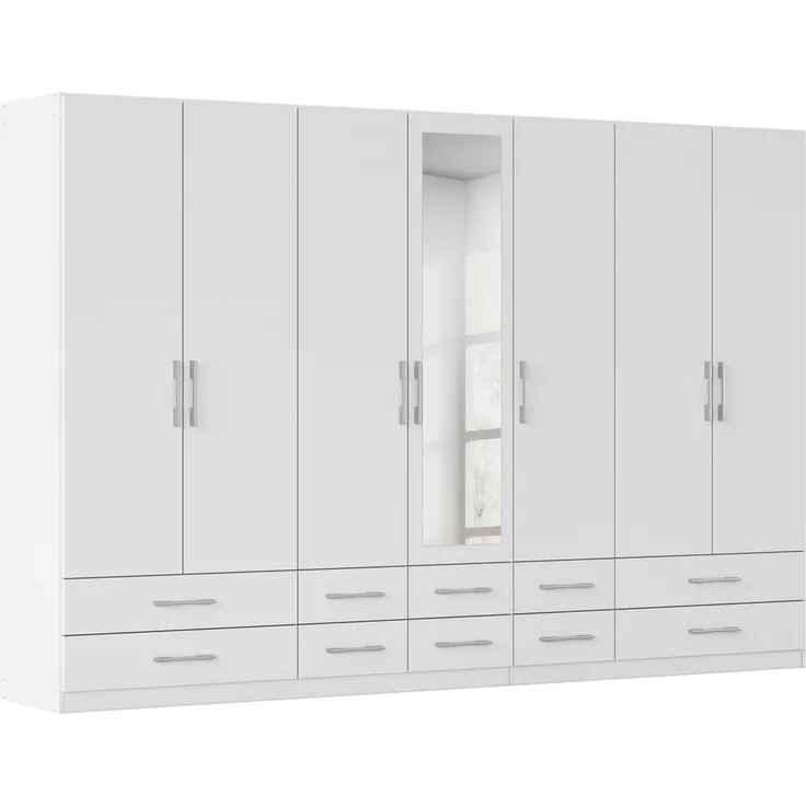 rauch Kleiderschrank Schrank Garderobenschrank Mehrzweckschrank Schlafzimmer HERSBRUCK (3 verschiedene Ausstattungen BASIC/CLASSIC/PREMIUM (inkl. SOFT-CLOSE) mit großzügigen Schubladen sowie Spiegeltüren MADE IN GERMANY