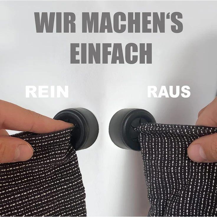 4 Premium Handtuchhalter im Set für Bad, Küche und Haushalt aus Edelstahl - Geschirrtuchhalter - Handtuchhaken - Rund - selbstklebend ohne Bohren (Matt Schwarz) – Bild 2