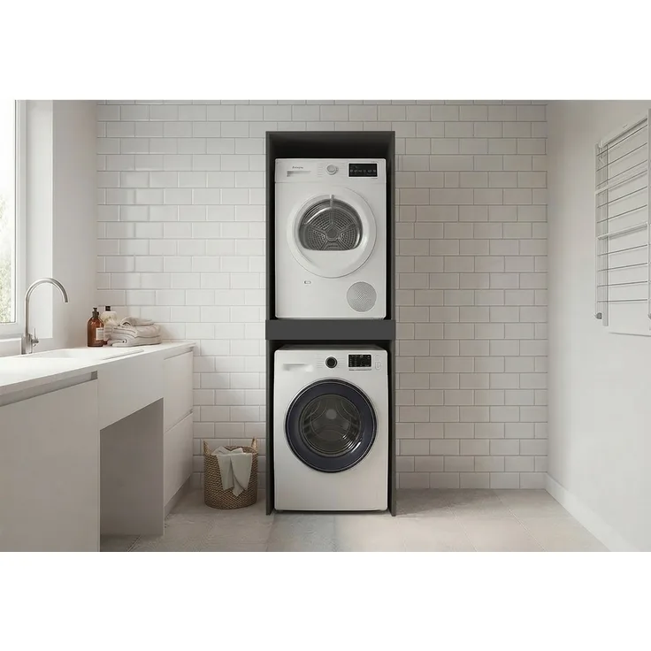 KOCHSTATION Waschmaschinenumbauschrank KS-Linda Breite 67 cm, 25mm starke Wände, ausziehbare Ablage