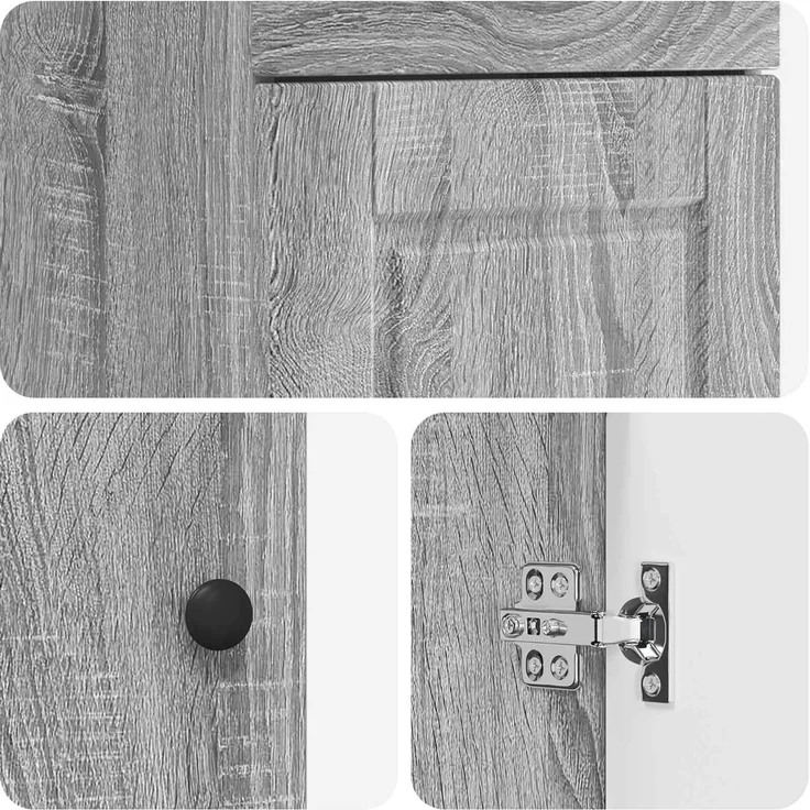 vidaXL Badezimmerschrank mit Waschbecken Grau Sonoma 42 x 40 x 84,5 cm 890060 – Bild 7
