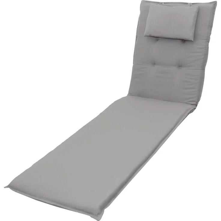 Doppler 9827 Rollliegenauflage mit Kopfkissen Gartenliege 8cm grau – Bild 1