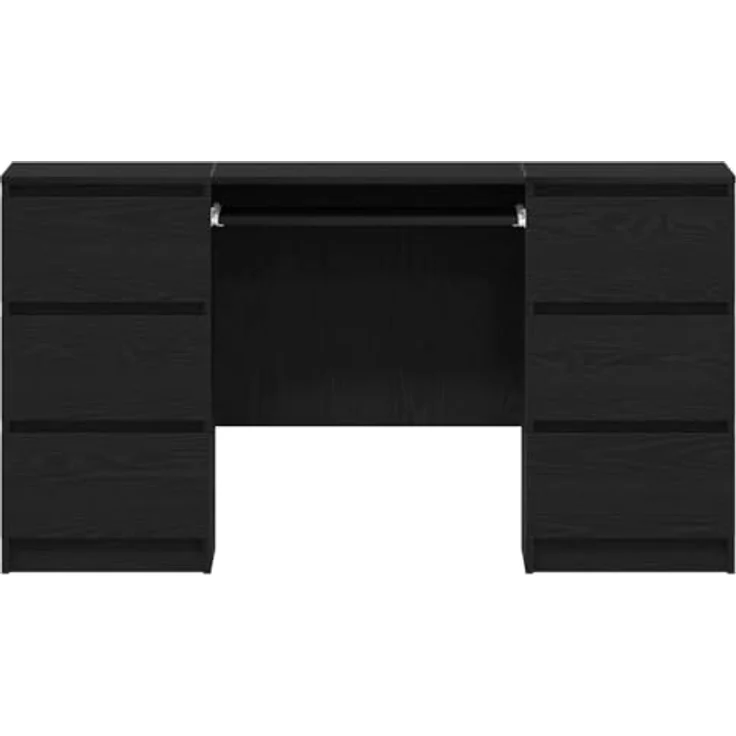 vidaXL Schreibtisch mit Speicher Schwarz Eichen-Optik 140 x 50 x 76 cm 3329284 – Bild 10
