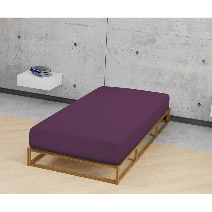 Castell Jersey-Stretch-Spannbetttuch, Violett, 1x 180x200 cm - 200x200 cm, 180x200 cm – Bild 3