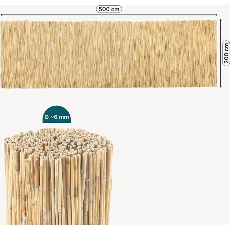 Schilfzaun Abbateggio 200x500 cm [casa. pro] – Bild 3