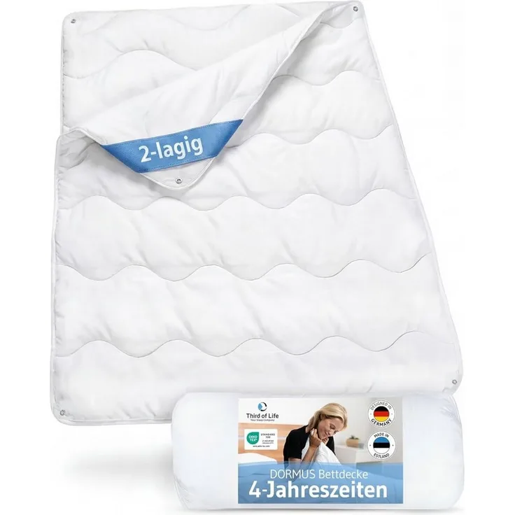 Third of Life Microfaserbettdecke DORMUS, Qualität aus Europa, Füllung: Microfaser, Bezug: Microfaser, Atmungsaktiv, Hypoallergen, Made in Europe