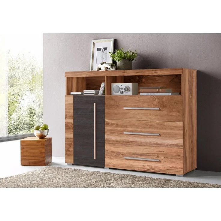 INOSIGN Sideboard Roger,Breite 120cm, moderne Anrichte mit 3 Schubladen, Kommode mit viel Stauraum, Masse 120x92x38,5 (B/H/T) – Bild 4
