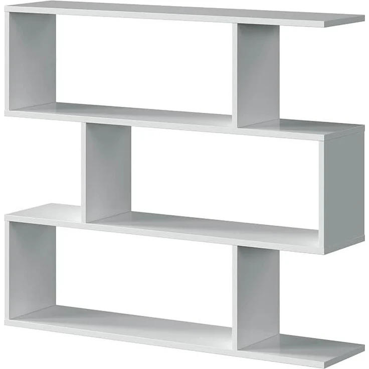 Habitdesign Bücherregal, Modell Athena, weißes Hochglanz-Finish, Maße: 97 cm (Höhe) x 110 cm (Breite) x 24 cm (Tiefe) – Bild 6