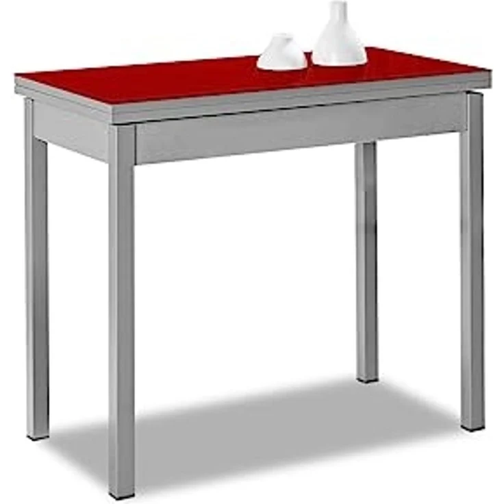 ASTIMESA Buchart: Küchentisch, Metall, Rot, 80 x 40 cm – Bild 1