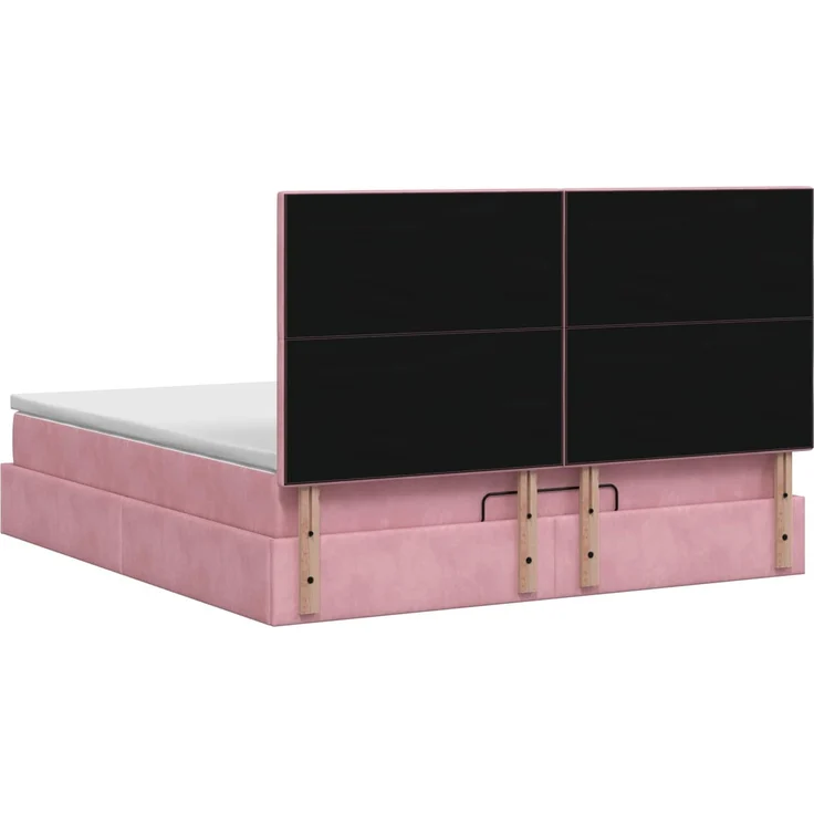 vidaXL Ottoman Bett mit Matratze mit Kopfteil Rosa 160 x 200 cm Samt 3457808 – Bild 9