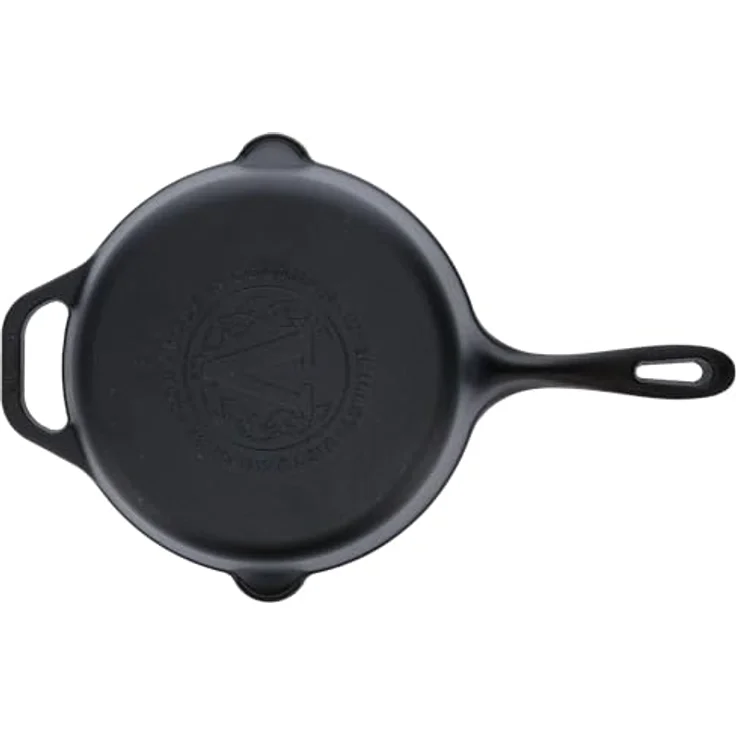 Victoria SKL-210 Cast Iron Skillet. Frying Pan with Long Handle, 10, Black – Bild 12