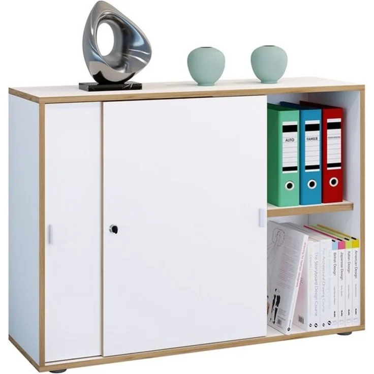 VCM Büroschrank Salia 920734 Weiß H. 74 x B. 100 x T. 37 cm – Bild 4