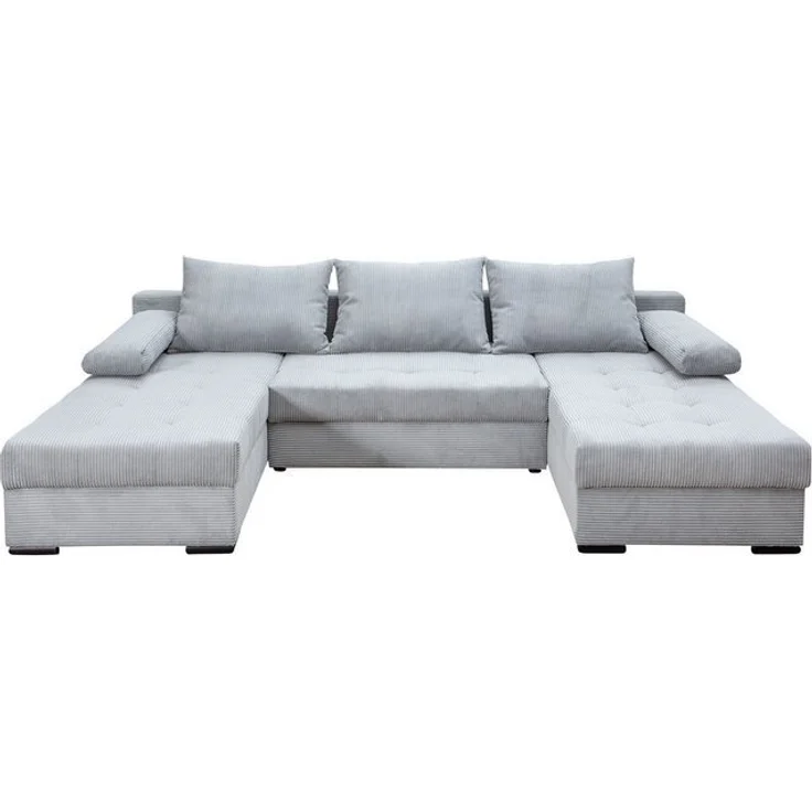 INOSIGN Wohnlandschaft Josy U-Form, Breite 269 cm, Flachgewebe, Struktur, Kunstleder, inkl. Bettfunktion, Bettkasten, mit 3 gleich großen Rückenkissen – Bild 4